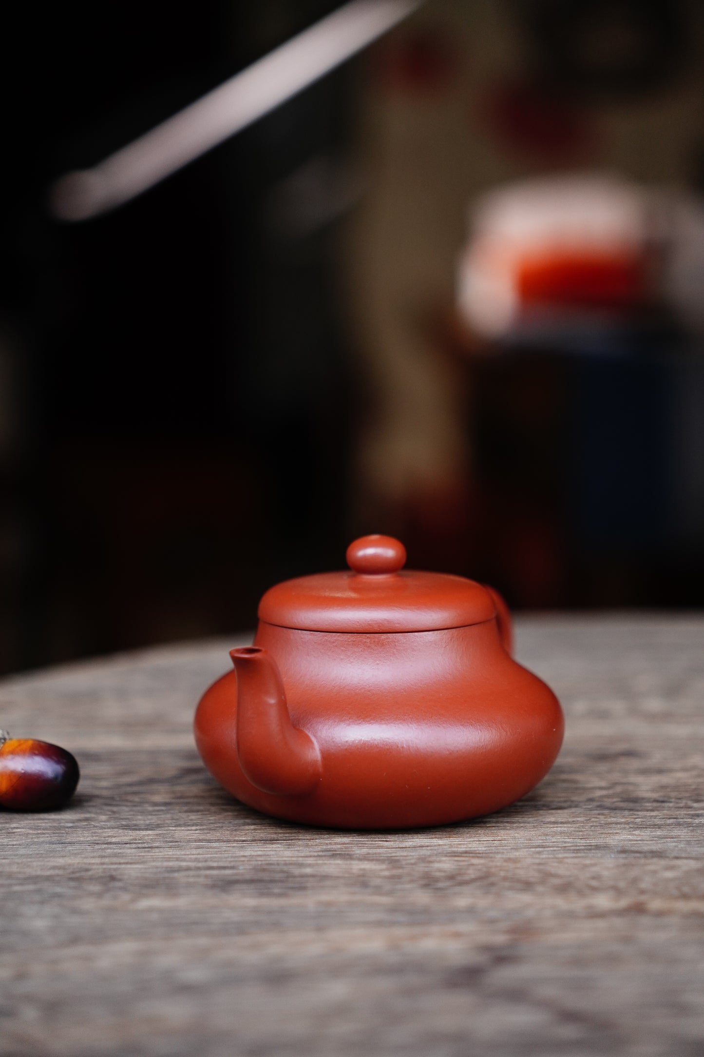 Full-Handmade Shuiping teapot, Old zhuni clay, 130ml Collectible Zen Traditional Chinese Tea Art