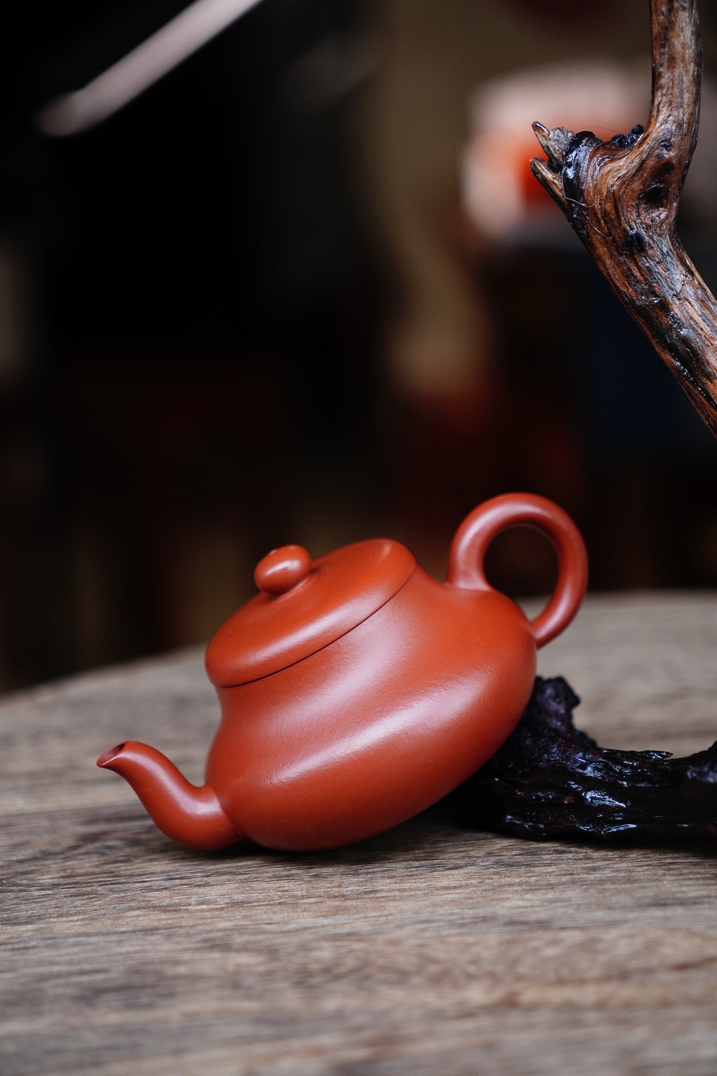 Full-Handmade Shuiping teapot, Old zhuni clay, 130ml Collectible Zen Traditional Chinese Tea Art