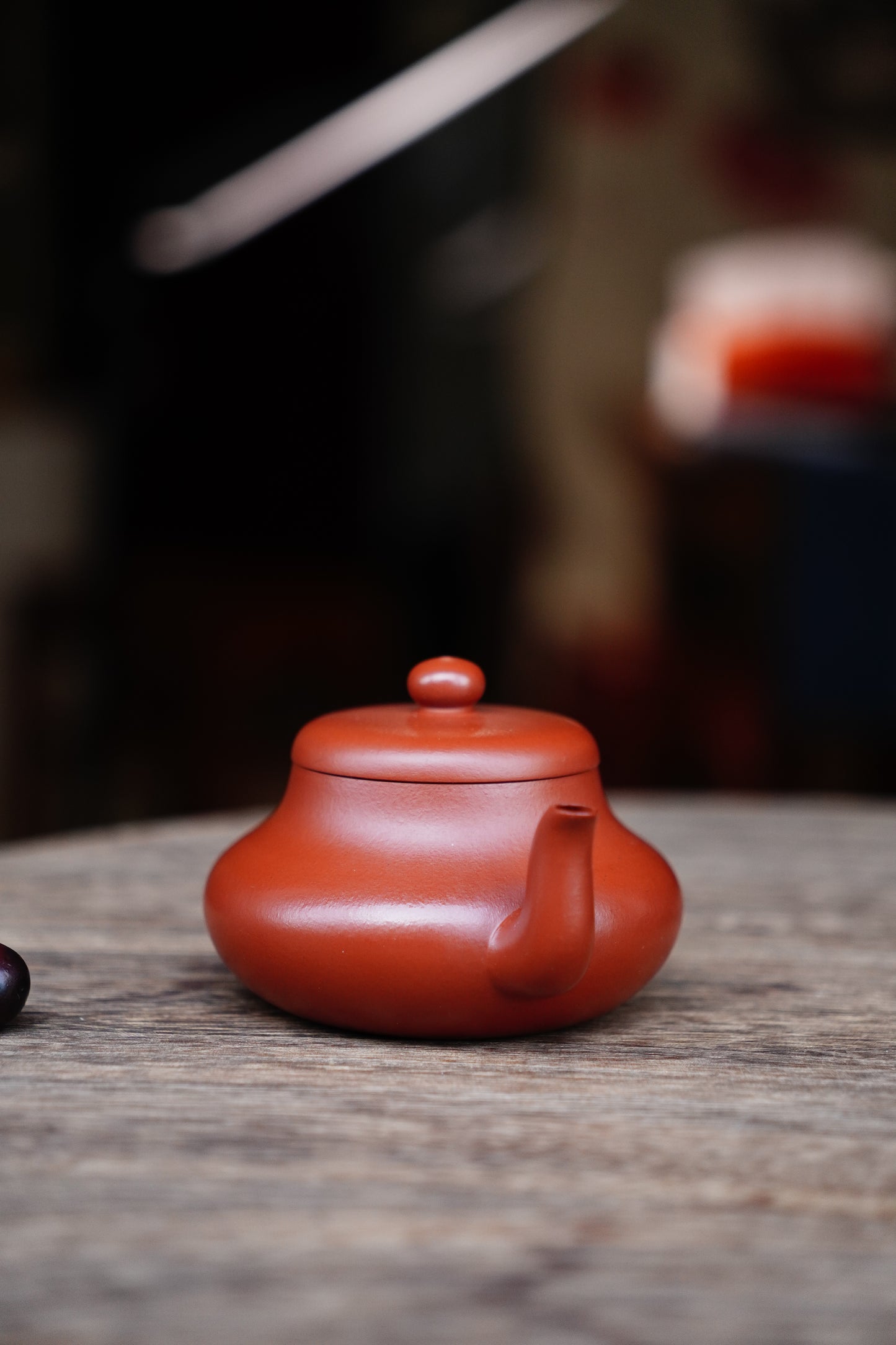 Full-Handmade Shuiping teapot, Old zhuni clay, 130ml Collectible Zen Traditional Chinese Tea Art