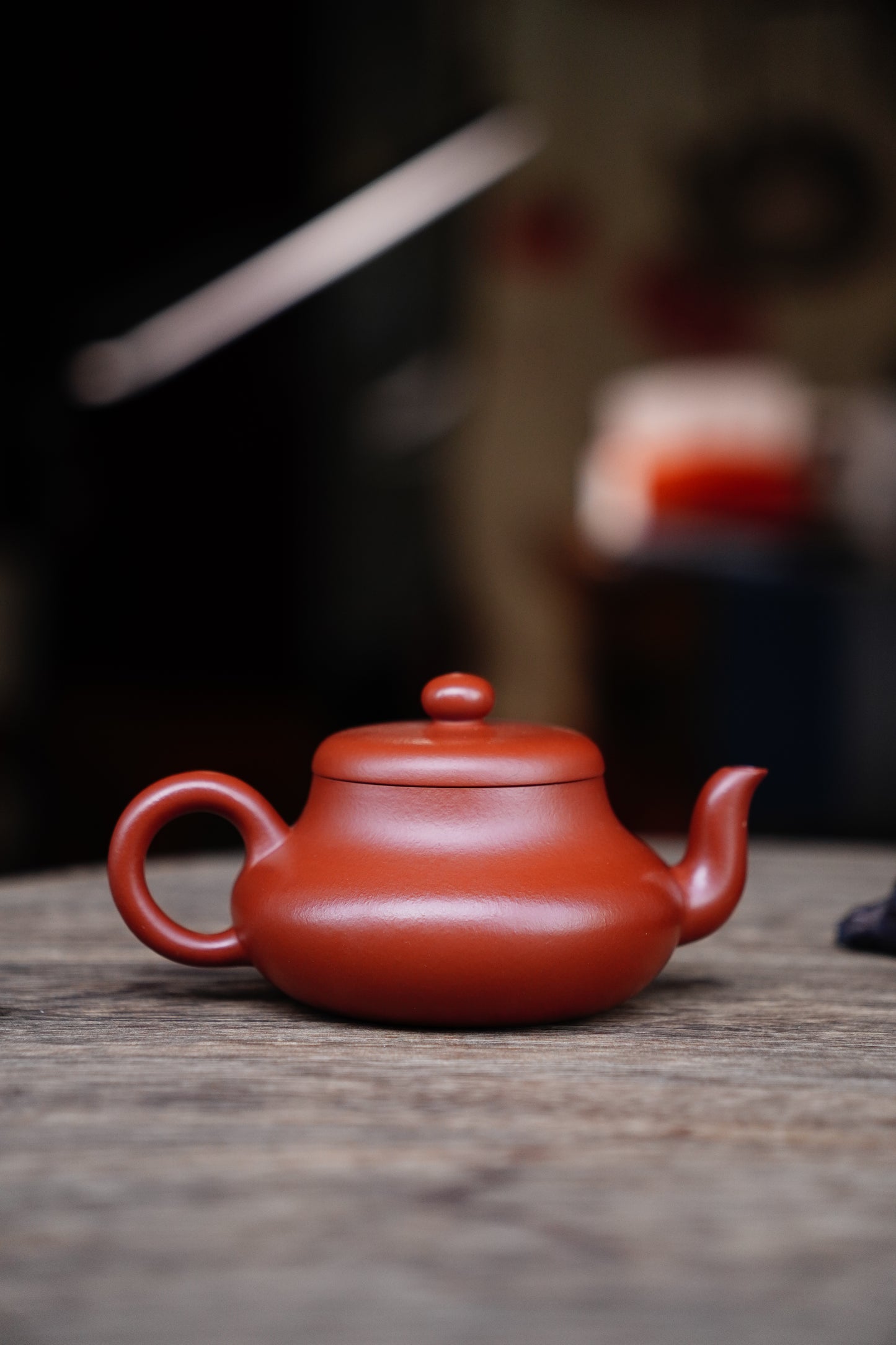 Full-Handmade Shuiping teapot, Old zhuni clay, 130ml Collectible Zen Traditional Chinese Tea Art