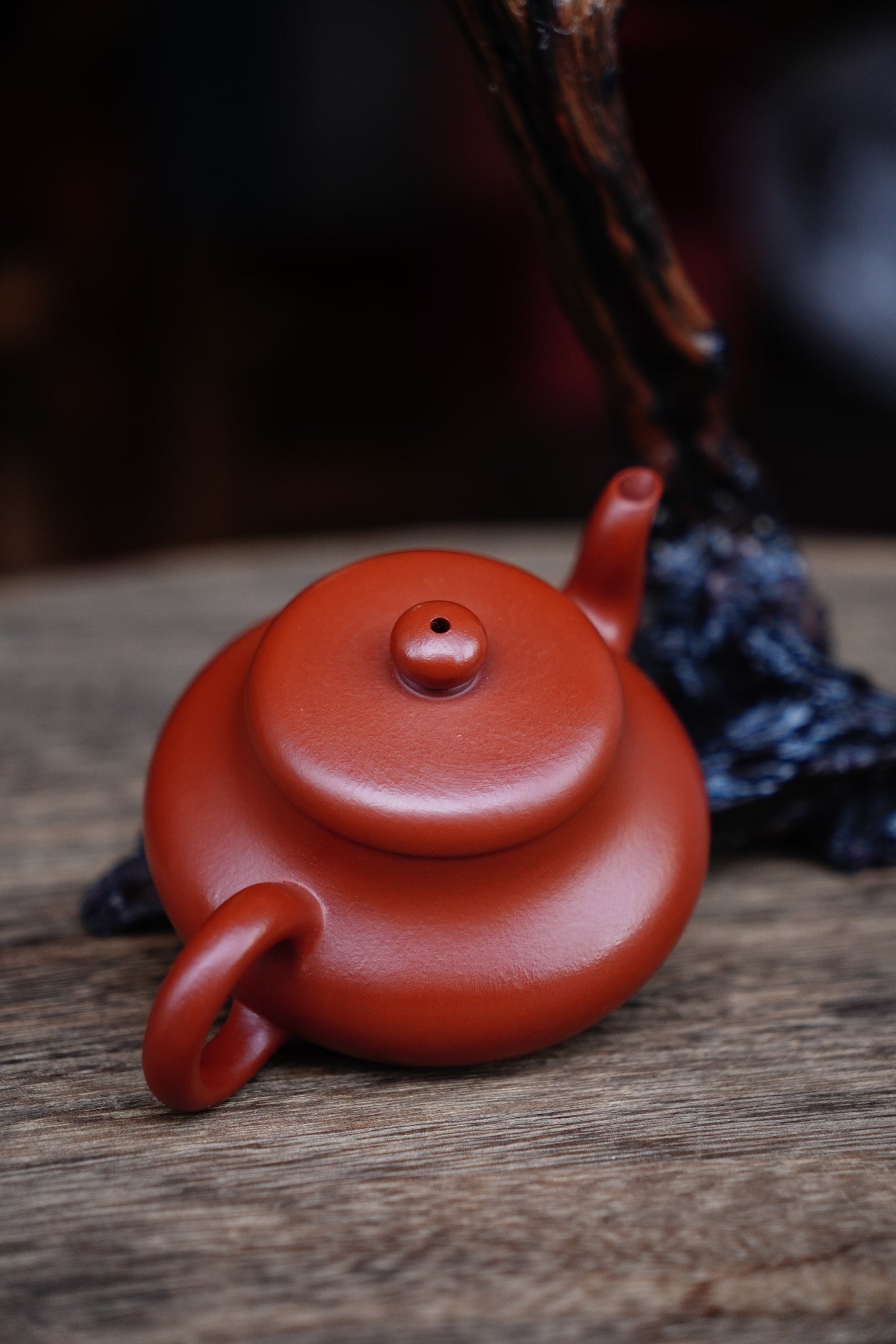 Full-Handmade Shuiping teapot, Old zhuni clay, 130ml Collectible Zen Traditional Chinese Tea Art