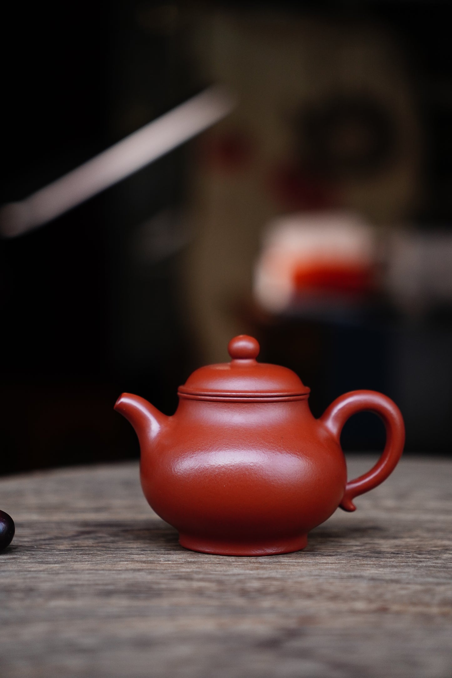 Full-Handmade Pan teapot, Old zhuni clay, 160ml Collectible Zen Traditional Chinese Tea Art