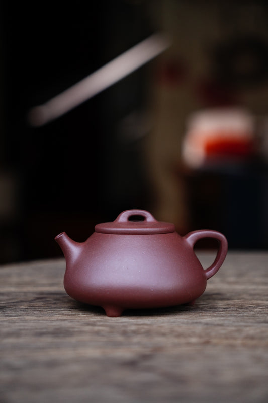 Full-Handmade Xinzhou shipiao teapot, Purple clay, 130ml Collectible Zen Traditional Chinese Tea Art