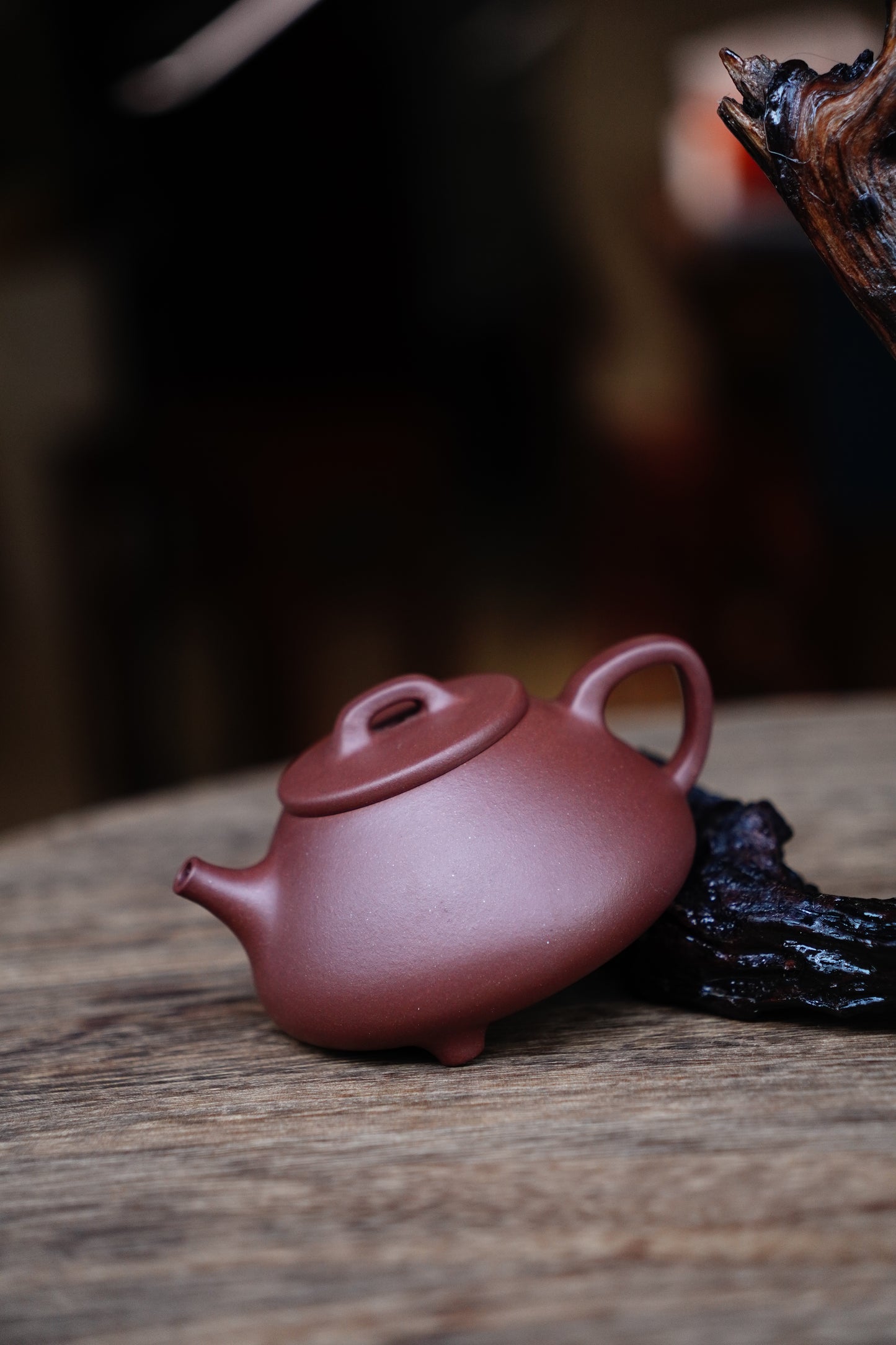 Full-Handmade Xinzhou shipiao teapot, Purple clay, 130ml Collectible Zen Traditional Chinese Tea Art