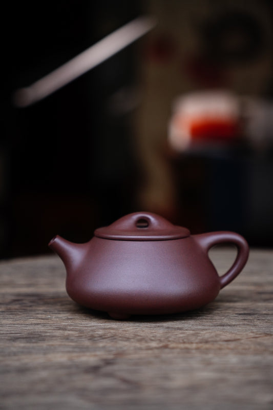 Full-Handmade Big manpiao teapot, purple clay, 210ml Collectible Zen Traditional Chinese Tea Art