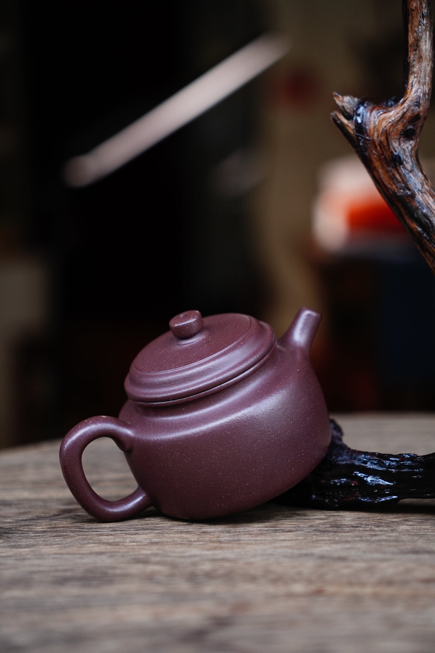 Collectible Dezhong Pot (Yixing Zisha Artisan) - Handcrafted purple clay Teapot 170ml Full-Handmade Zen