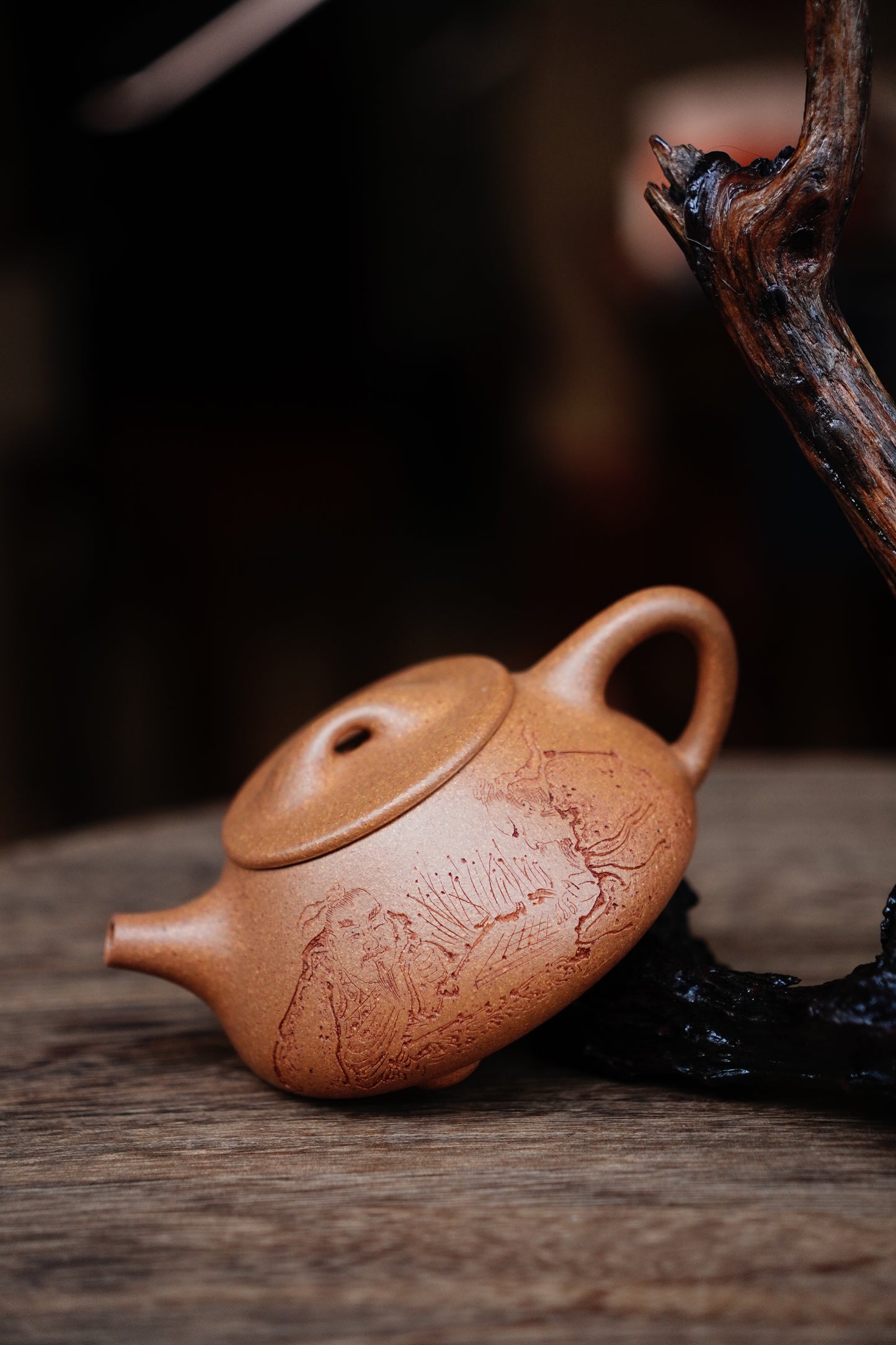 Collectible Shipiao Pot (Yixing Zisha Artisan) - Handcrafted Yellow Jiangpo clay Teapot 200ml Full-Handmade Zen