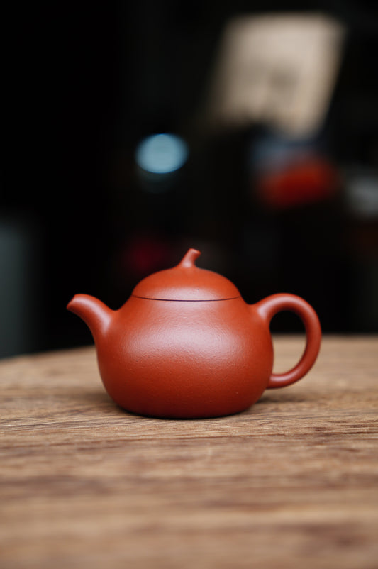 Handmade Yixing “Qie Gua” Purple Clay Teapot, Da Hong Pao Zini 100ml, Mini Gongfu Teapot for Oolong Tea, Small Zisha Teaware