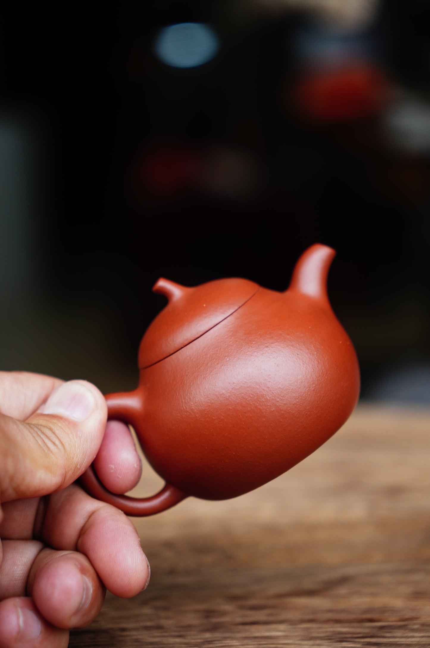 Handmade Yixing “Qie Gua” Purple Clay Teapot, Da Hong Pao Zini 100ml, Mini Gongfu Teapot for Oolong Tea, Small Zisha Teaware