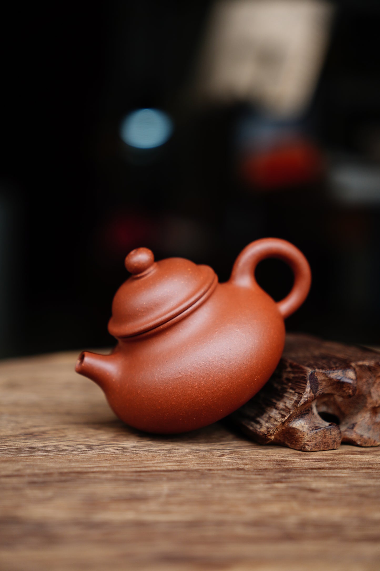 Handmade Yixing Zisha Teapot | Red Jiangpo Clay ‘Rong Tian’ Pot | 100cc Small Teapot | Chinese Gongfu Tea Set | Original Mineral Clay