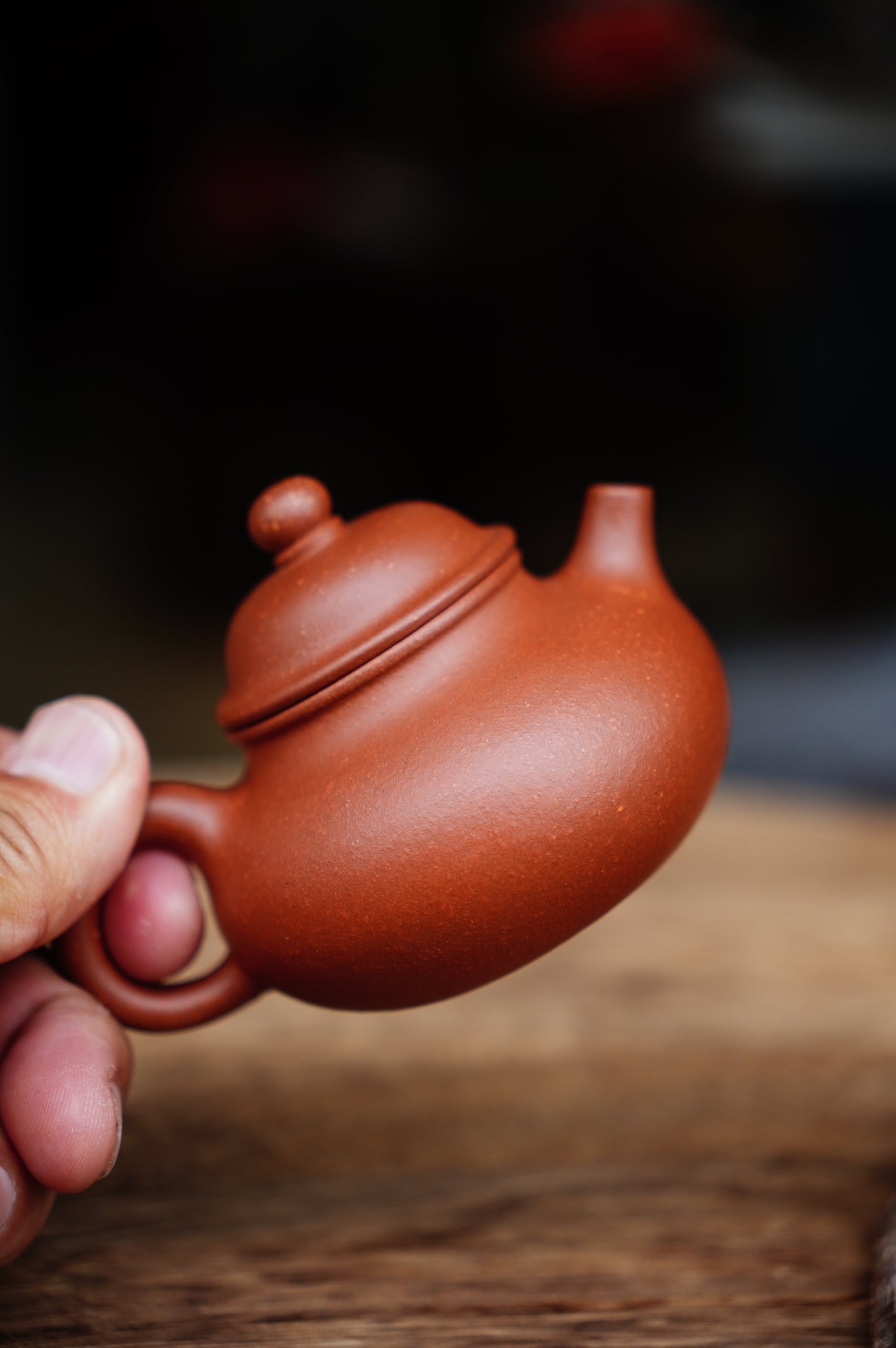 Handmade Yixing Zisha Teapot | Red Jiangpo Clay ‘Rong Tian’ Pot | 100cc Small Teapot | Chinese Gongfu Tea Set | Original Mineral Clay