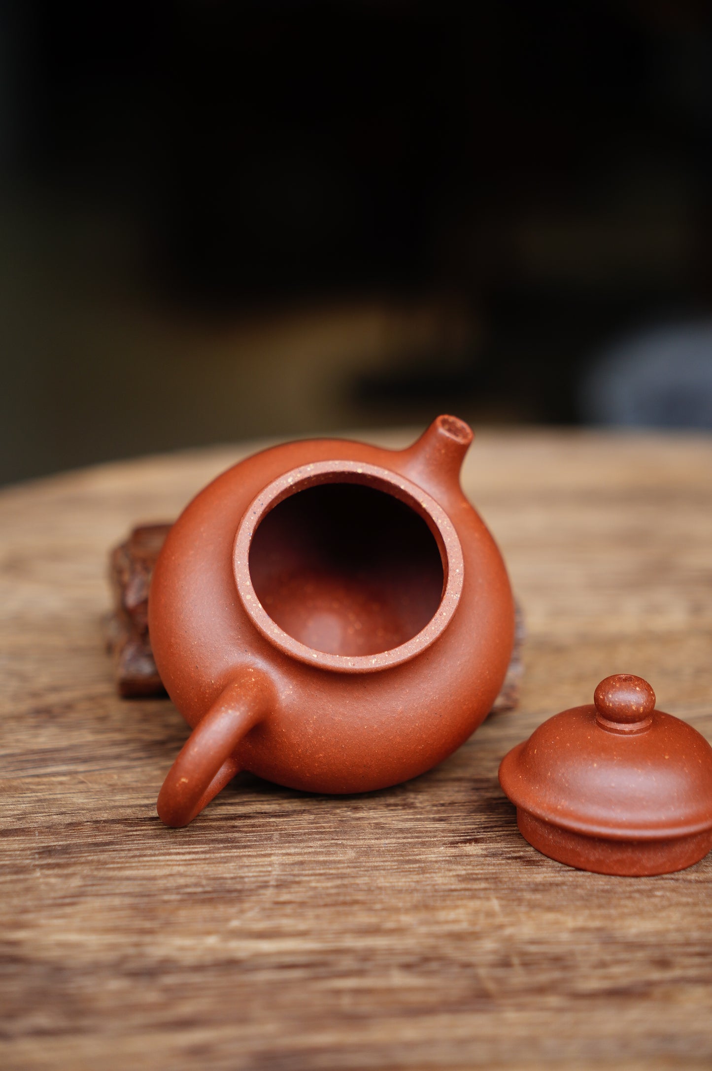 Handmade Yixing Zisha Teapot | Red Jiangpo Clay ‘Rong Tian’ Pot | 100cc Small Teapot | Chinese Gongfu Tea Set | Original Mineral Clay