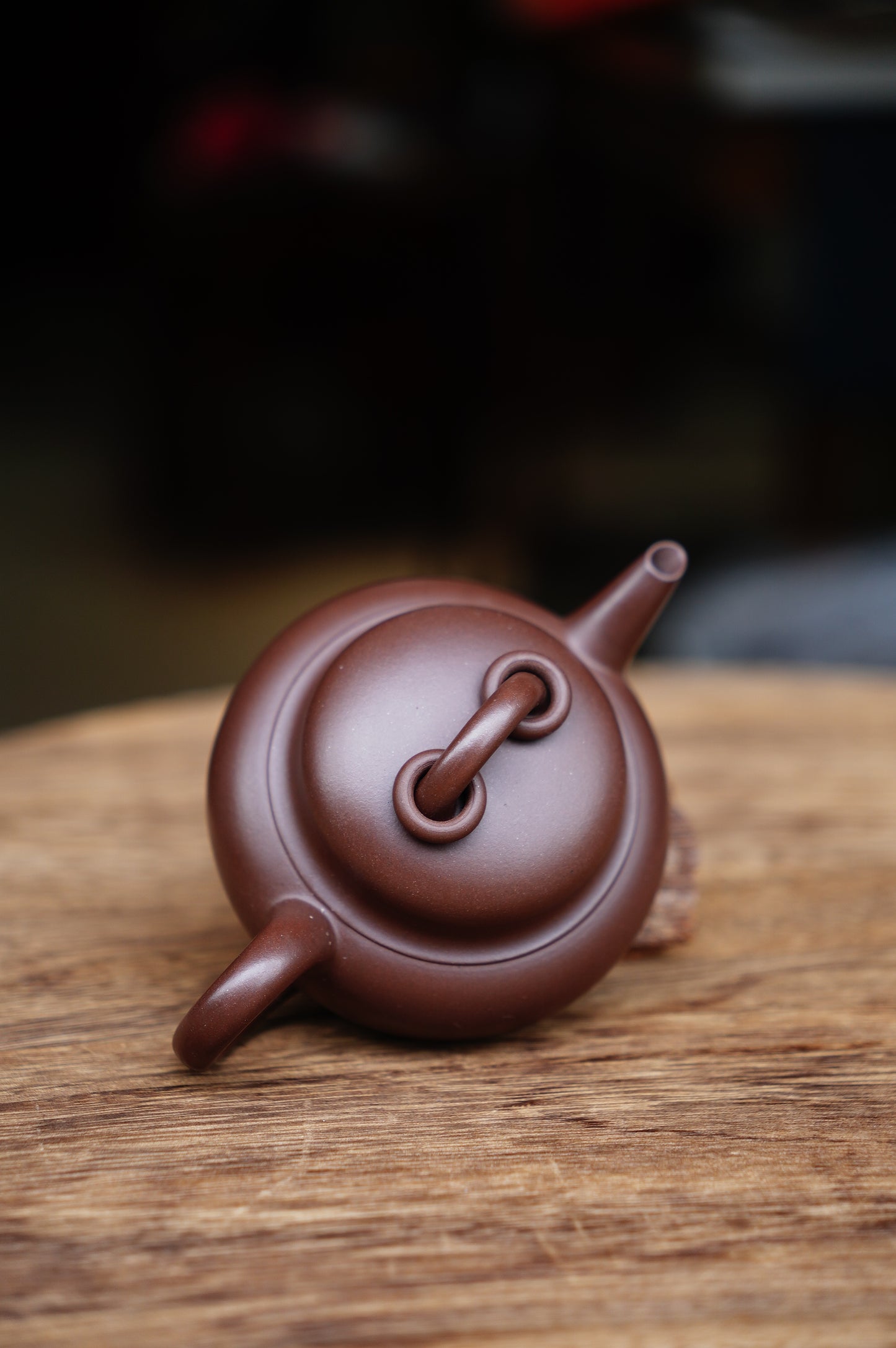 Yixing Zisha Purple Clay Teapot 170ml, Shui Ping (Horizontal) Style, Double Ring Knob, Handmade in China, Perfect for Oolong & Pu'er Tea