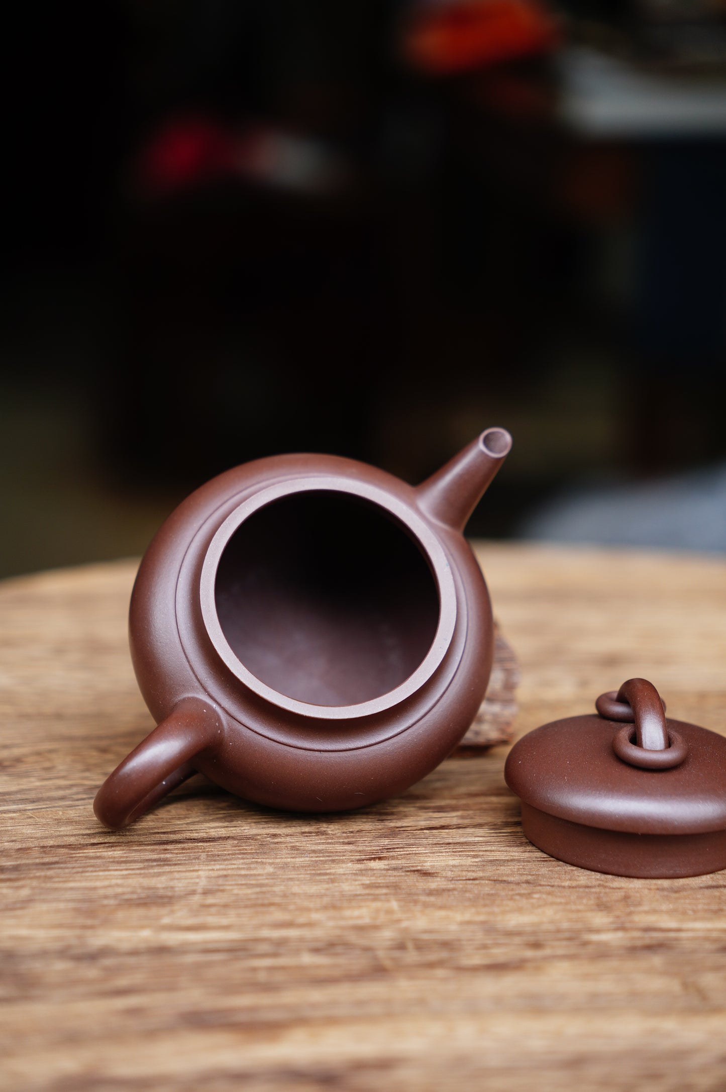 Yixing Zisha Purple Clay Teapot 170ml, Shui Ping (Horizontal) Style, Double Ring Knob, Handmade in China, Perfect for Oolong & Pu'er Tea