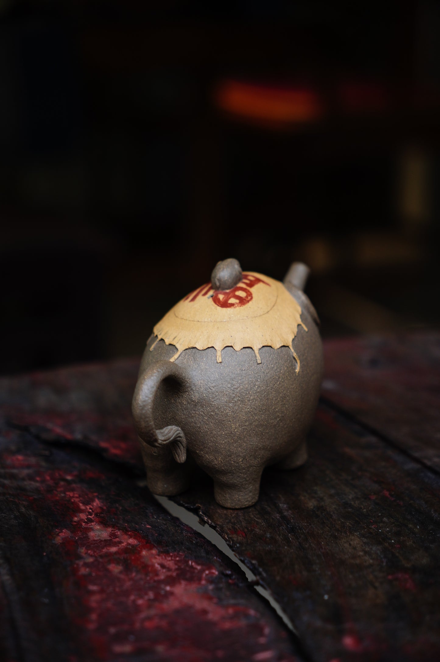 Collectible elephant Teapot (Yixing Zisha Artisan) - Handcrafted qingduan clay Teapot 230ml Full-Handmade Zen Premium clay Original design