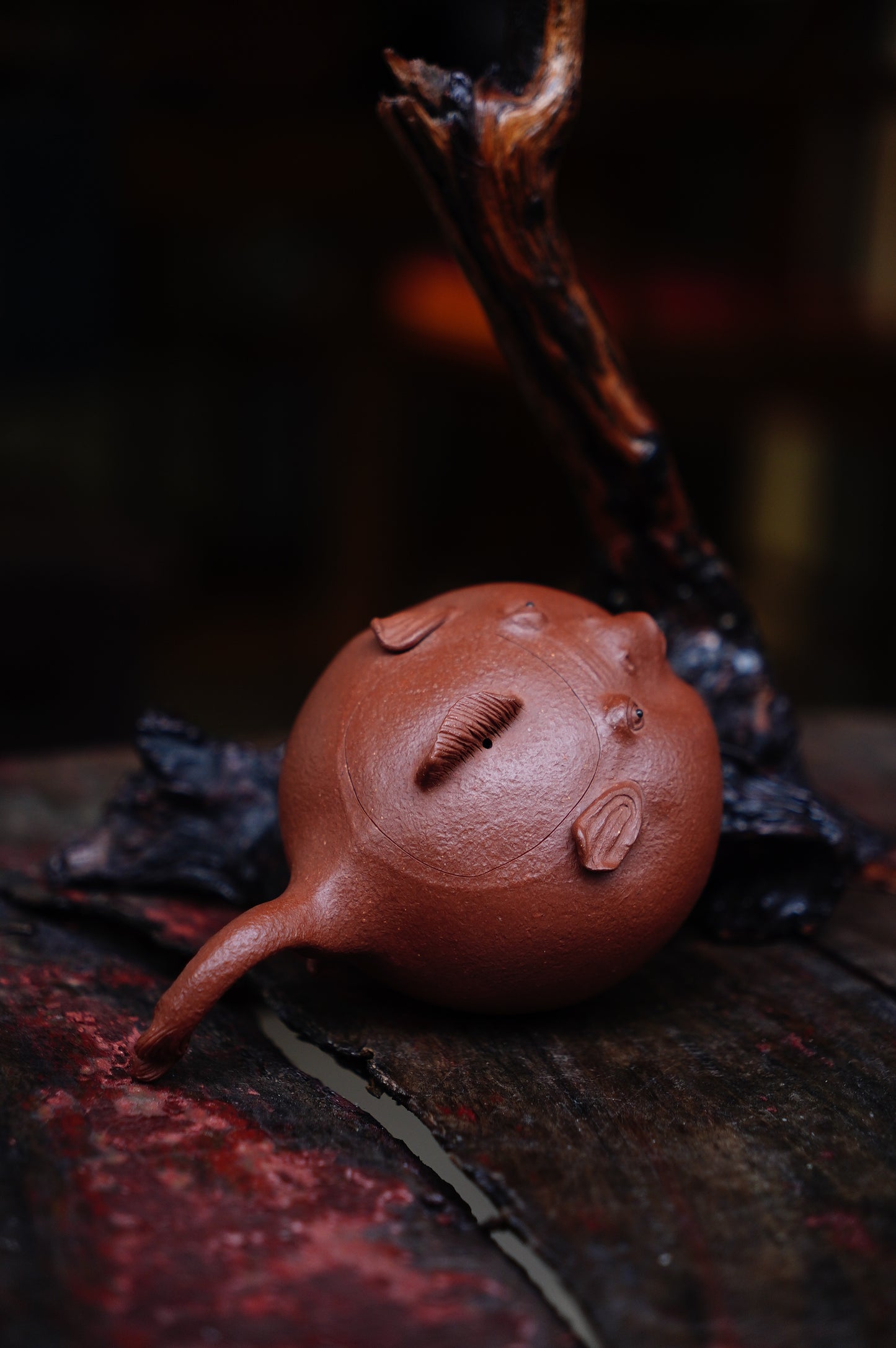 Fugu Lucky Charm Teapot: Handcrafted Ceramic Pufferfish Pot for Japanese Tea Ceremony | Artisan Gift 170ml Red Jiangpo clay Original design