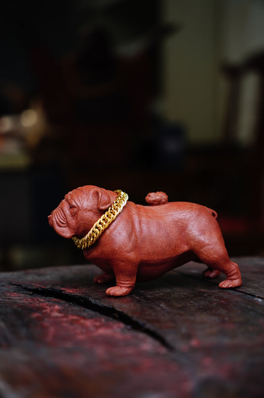 Handmade Dog Shaped Clay Teapot - Unique Collectible (Yixing Zisha Artisan) Red Jianpo clay 160ml   Original design Sculpted Pet