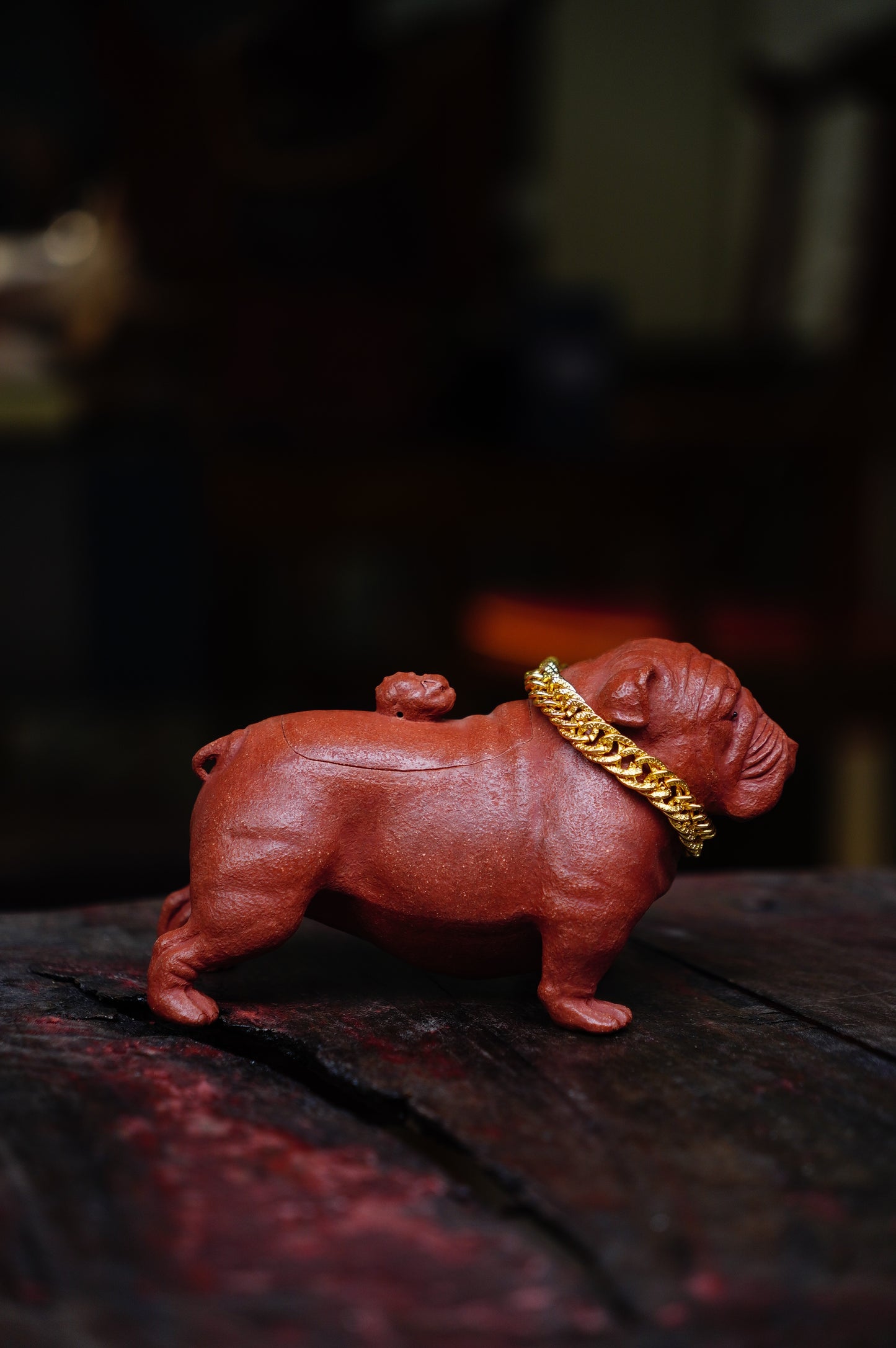 Handmade Dog Shaped Clay Teapot - Unique Collectible (Yixing Zisha Artisan) Red Jianpo clay 160ml   Original design Sculpted Pet