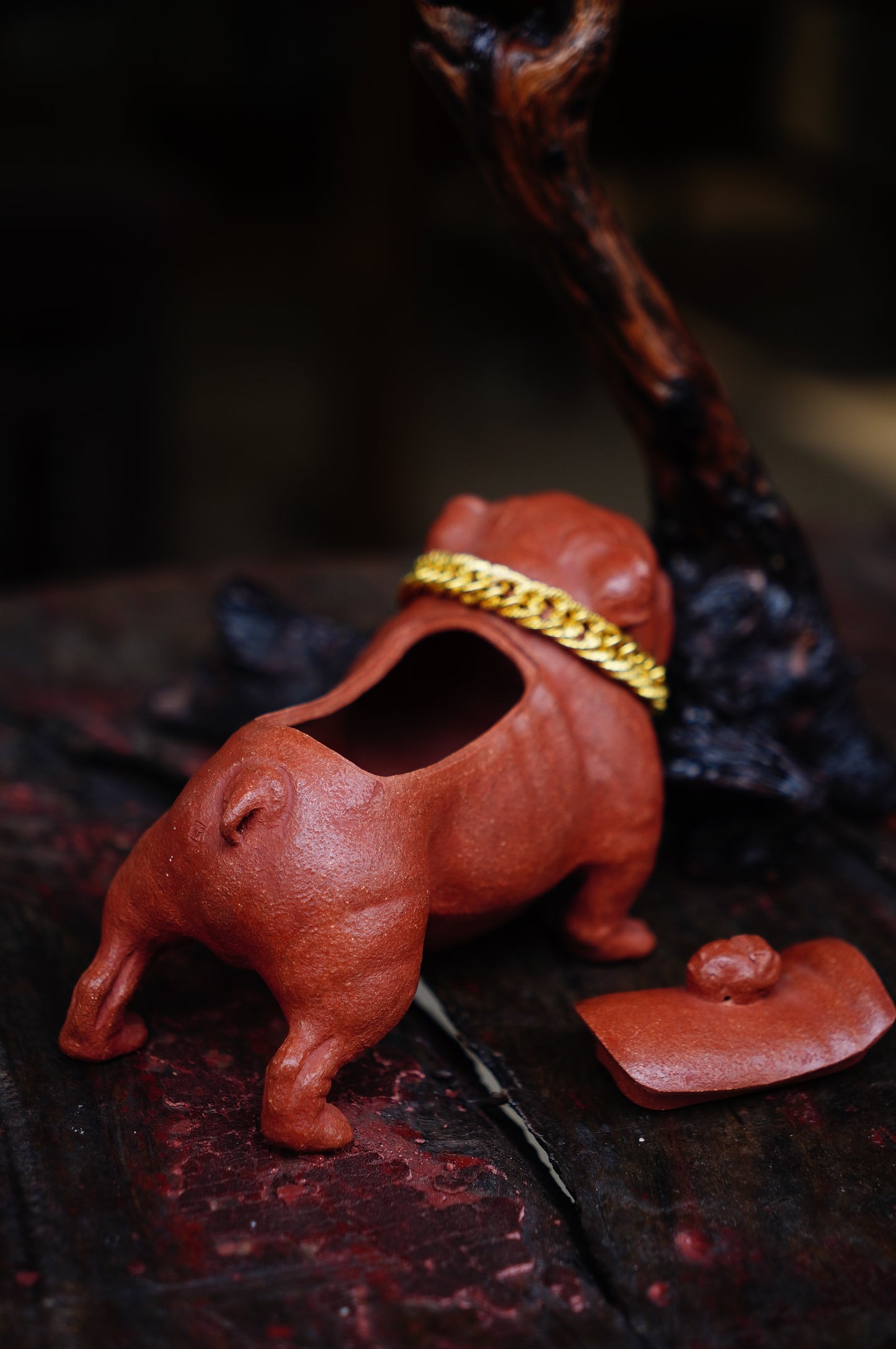 Handmade Dog Shaped Clay Teapot - Unique Collectible (Yixing Zisha Artisan) Red Jianpo clay 160ml   Original design Sculpted Pet