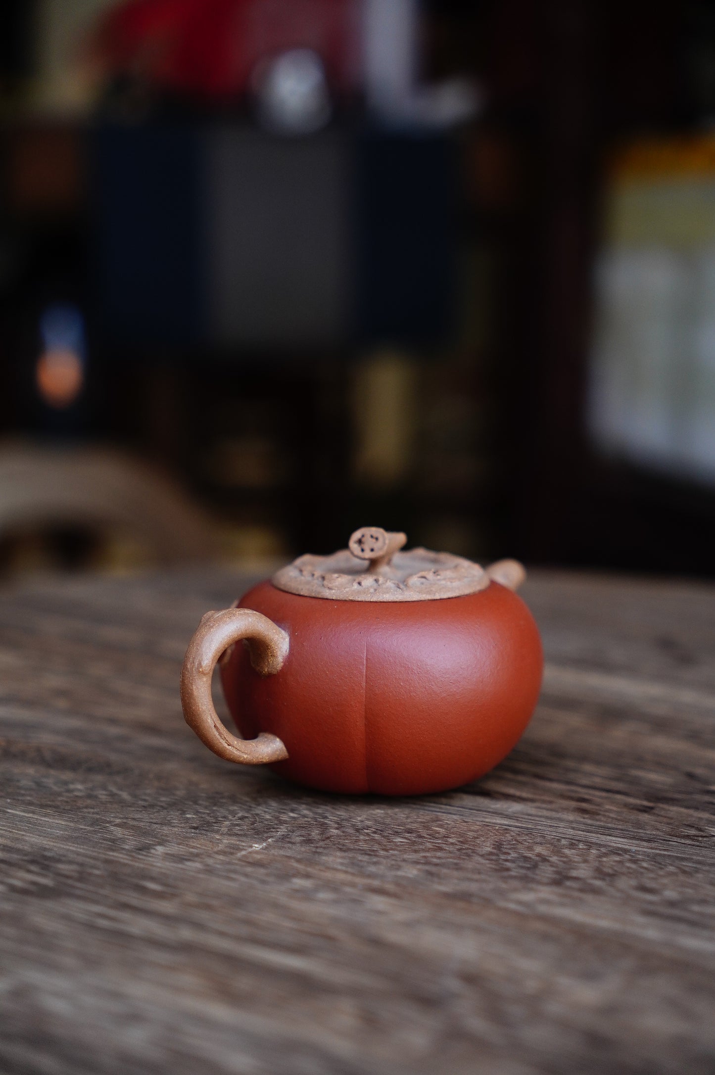 110ml Yixing Zisha Teapot - Jiangponi  Huang Duan Ni - Short Persimmon Shape - Zhuni Decoration - Gongfu Tea Pot - Handmade Chinese Kung Fu Tea Set