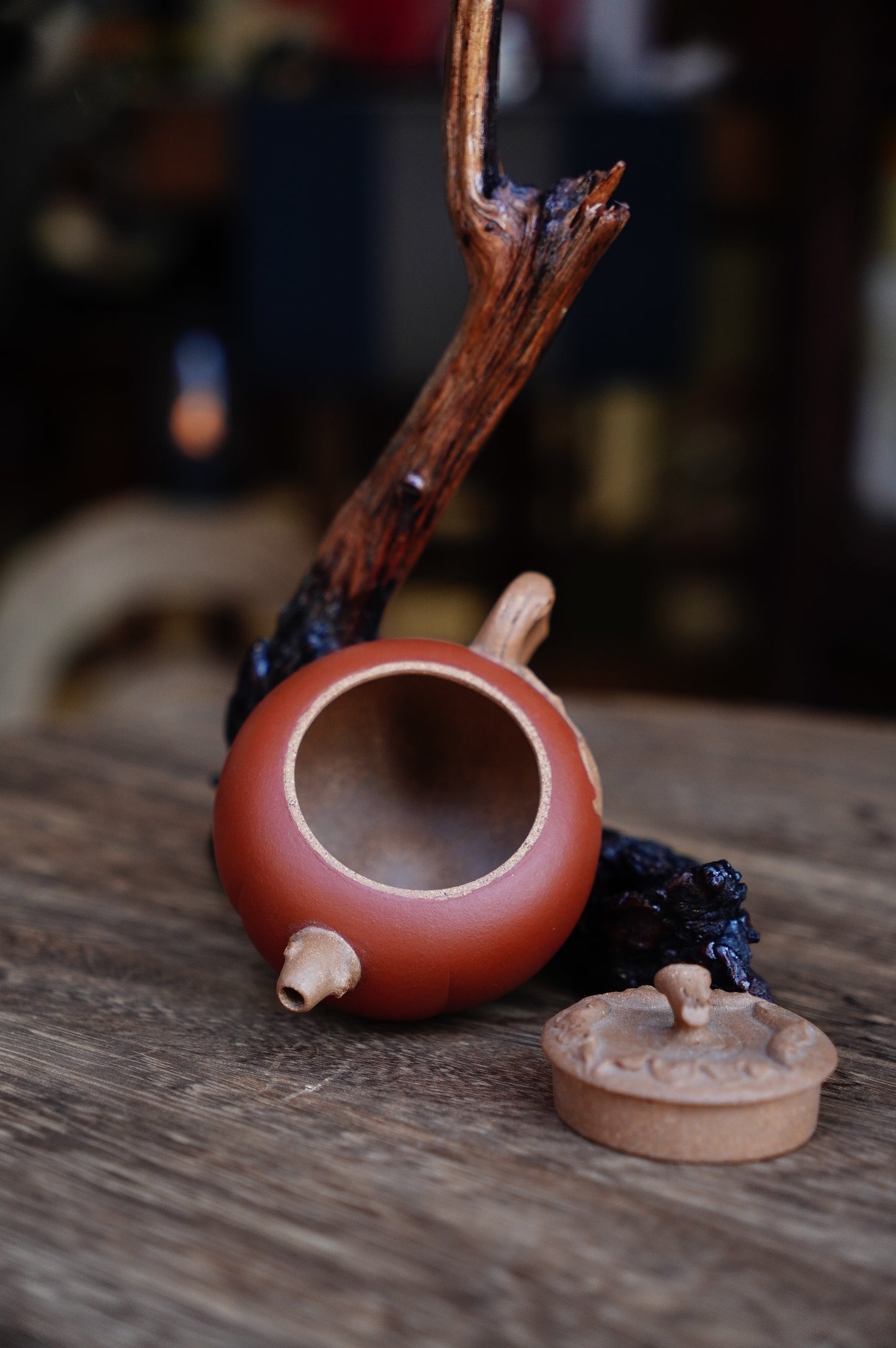 110ml Yixing Zisha Teapot - Jiangponi  Huang Duan Ni - Short Persimmon Shape - Zhuni Decoration - Gongfu Tea Pot - Handmade Chinese Kung Fu Tea Set