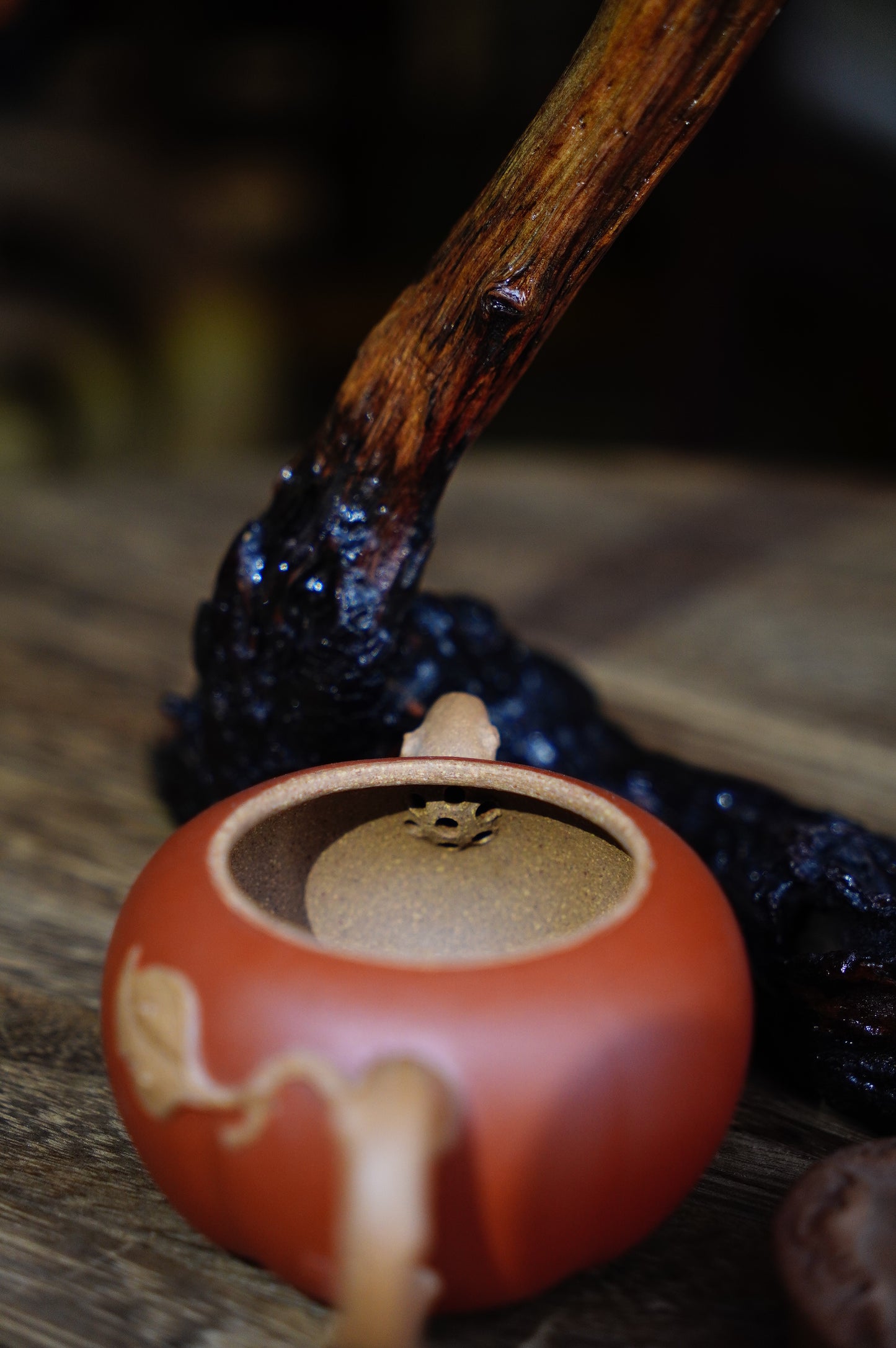 110ml Yixing Zisha Teapot - Jiangponi  Huang Duan Ni - Short Persimmon Shape - Zhuni Decoration - Gongfu Tea Pot - Handmade Chinese Kung Fu Tea Set