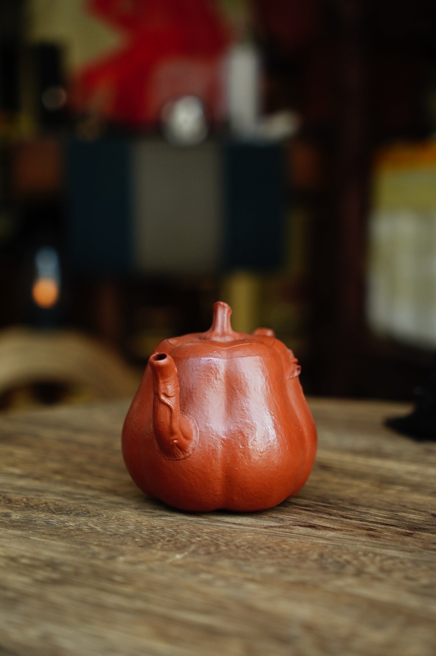 Handmade Yixing Zhu Ni Clay Pumpkin Teapot, 230ml | Artistic Purple Clay Teapot, Gong Fu Cha, Unique Tea Ceremony