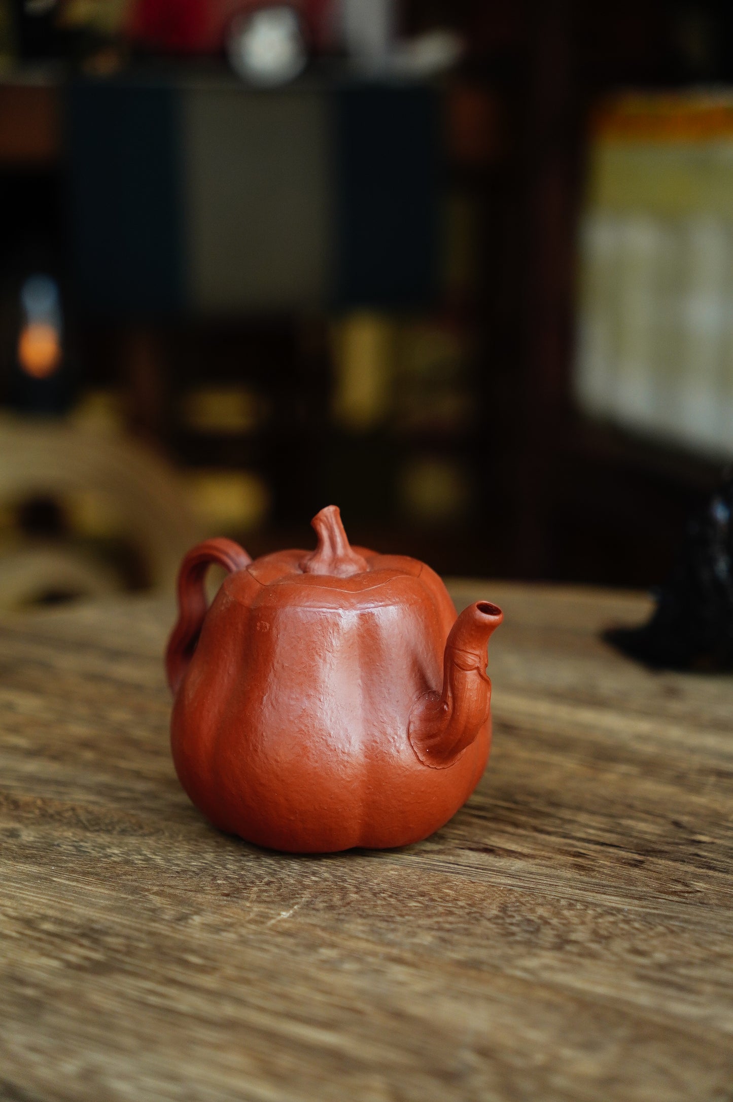 Handmade Yixing Zhu Ni Clay Pumpkin Teapot, 230ml | Artistic Purple Clay Teapot, Gong Fu Cha, Unique Tea Ceremony