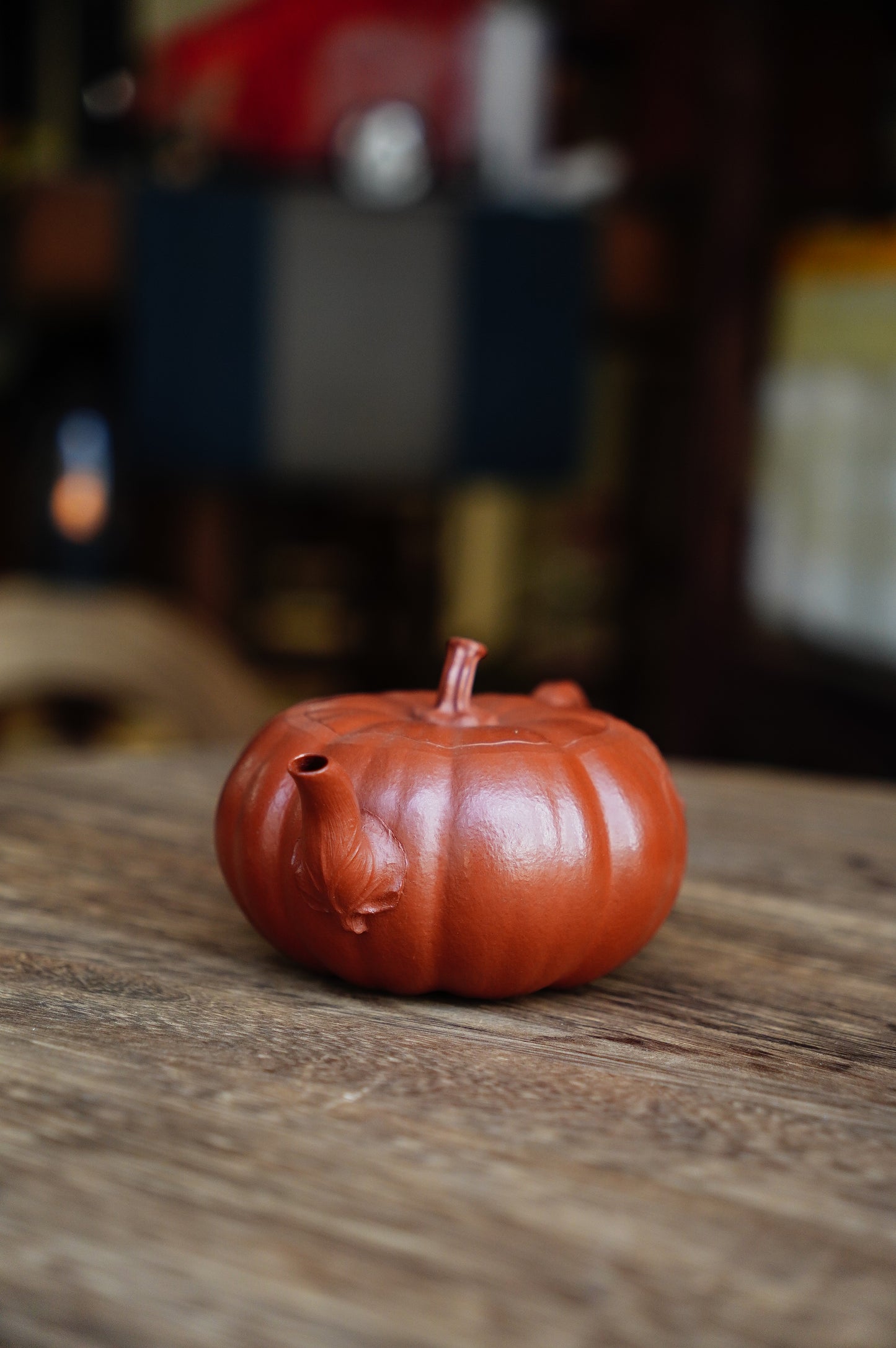 Handmade Yixing Zhu Ni Clay Pumpkin Teapot, 230ml | Artistic Purple Clay Teapot, Gong Fu Cha, Unique Tea Ceremony