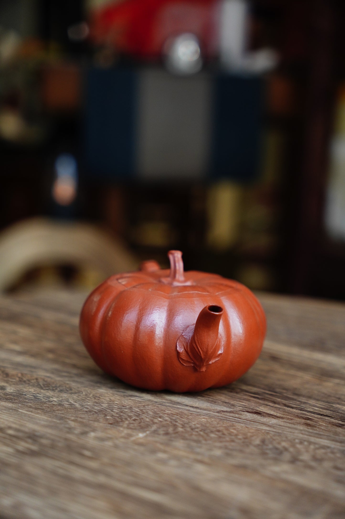 Handmade Yixing Zhu Ni Clay Pumpkin Teapot, 230ml | Artistic Purple Clay Teapot, Gong Fu Cha, Unique Tea Ceremony