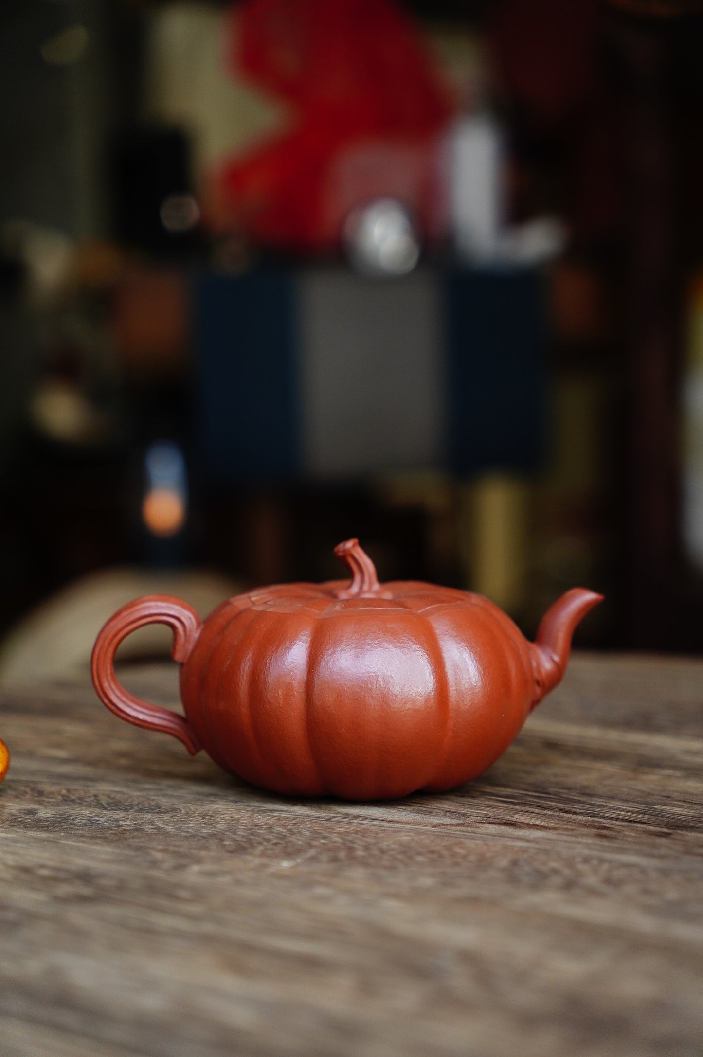 Handmade Yixing Zhu Ni Clay Pumpkin Teapot, 230ml | Artistic Purple Clay Teapot, Gong Fu Cha, Unique Tea Ceremony