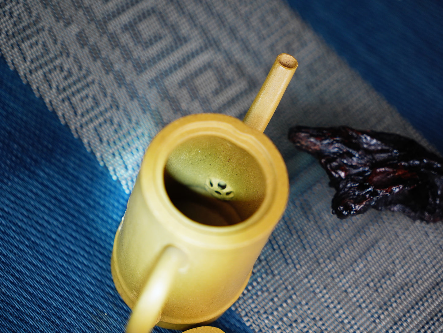 Hand-Carved Bamboo Yixing Zisha Teapot - Zen Chinese Purple Clay Teapot for Gongfu Tea Ceremony 100ML