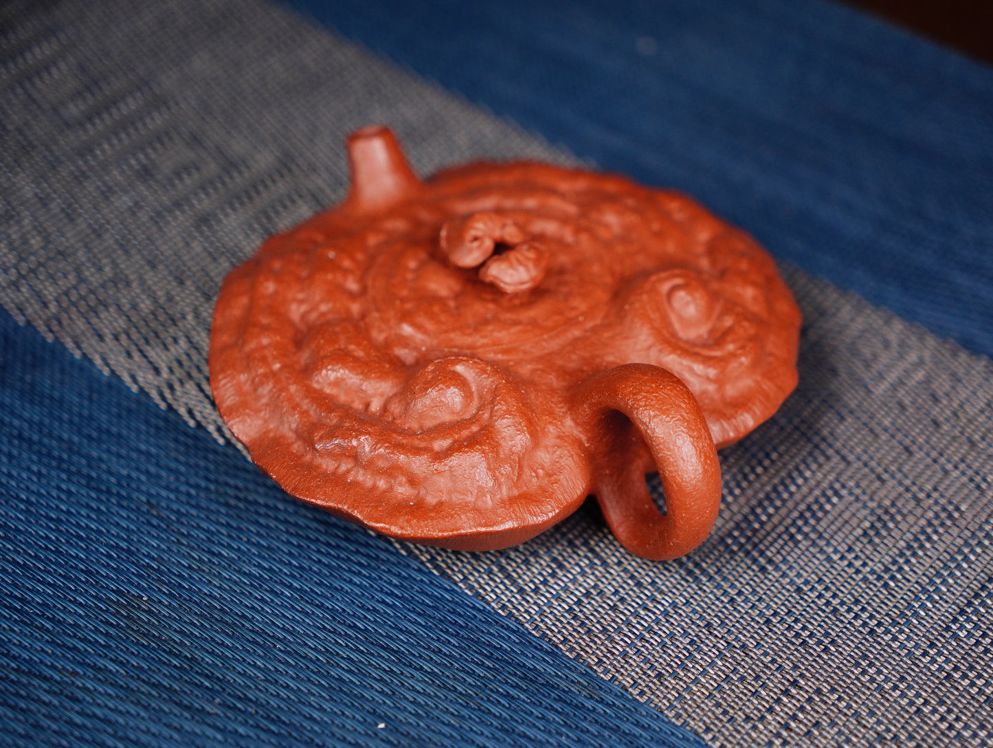 Hand-Carved Lingzhi Mushroom Yixing Teapot, Lucky Longevity Symbol, Zen Tea Ceremony Gift, Chinese Zisha Clay Artisan Pottery 140ml