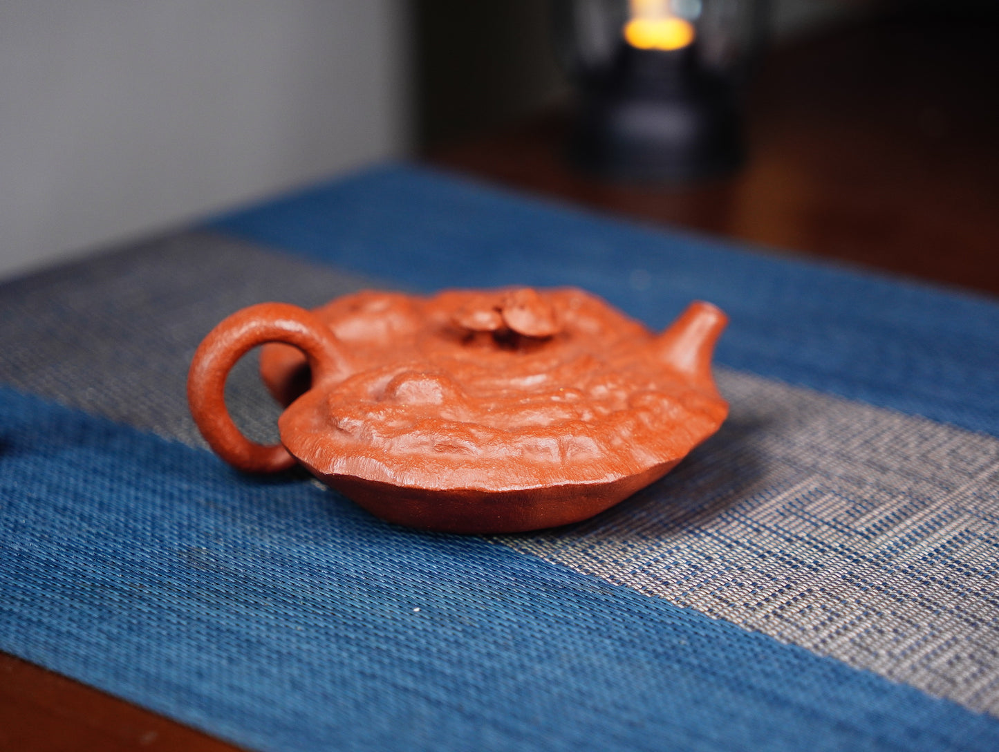 Hand-Carved Lingzhi Mushroom Yixing Teapot, Lucky Longevity Symbol, Zen Tea Ceremony Gift, Chinese Zisha Clay Artisan Pottery 140ml