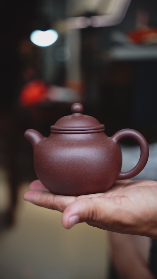 Zini Teapot 200ml, Duzi Clay Pot, Yixing Zisha, Gongfu Tea Set, Handmade Purple Clay Pot, Stoneware, 200ml
